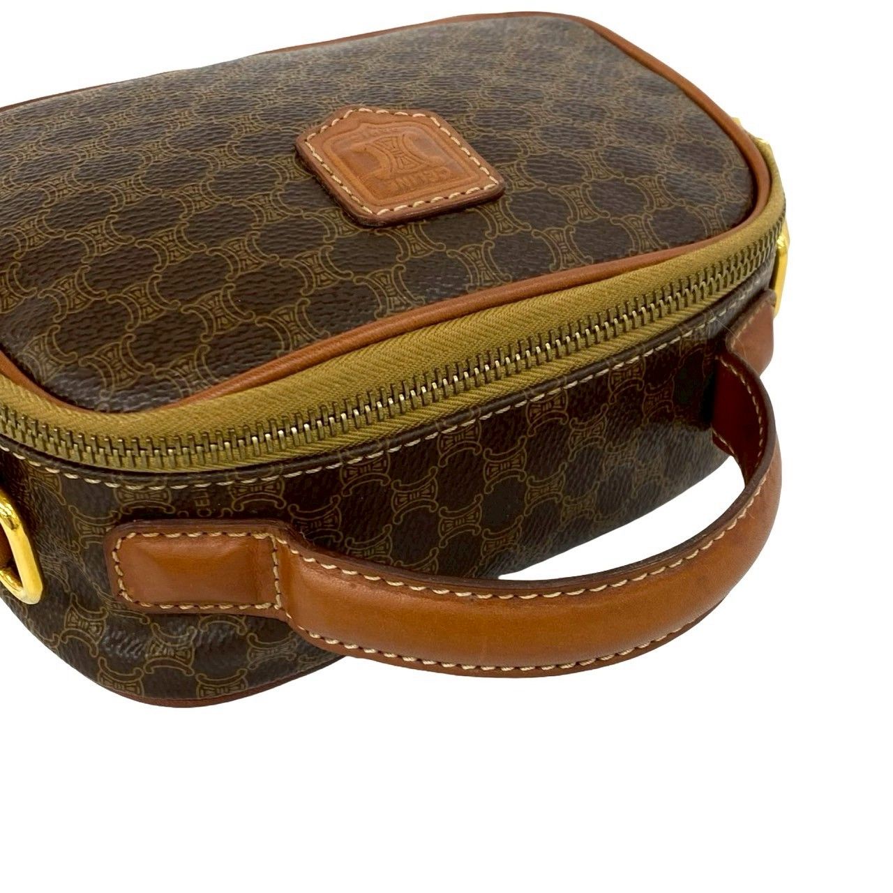 Celine Vintage Magadam Blason Triomphe Pattern Leather Mini Shoulder Bag Brown — view 4