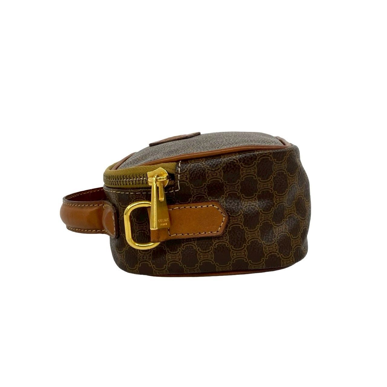 Celine Vintage Magadam Blason Triomphe Pattern Leather Mini Shoulder Bag Brown — view 5