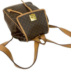 Celine Vintage Macadam Blason Triomphe Pattern Logo Ring Leather Backpack Brown — view 4