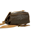 Celine Vintage Macadam Blason Triomphe Pattern Logo Ring Leather Backpack Brown — view 5