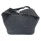 Gucci Black Silver GG Canvas Leather Belt Bag — view 2