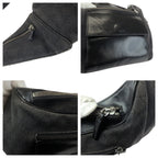 Gucci Black Silver GG Canvas Leather Belt Bag — view 5