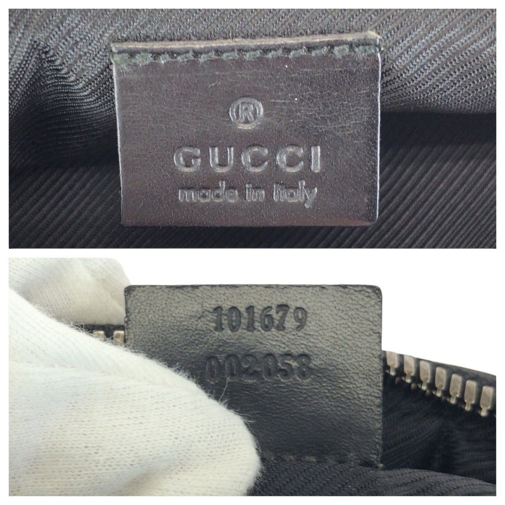 Gucci Black Silver GG Canvas Leather Belt Bag — view 4