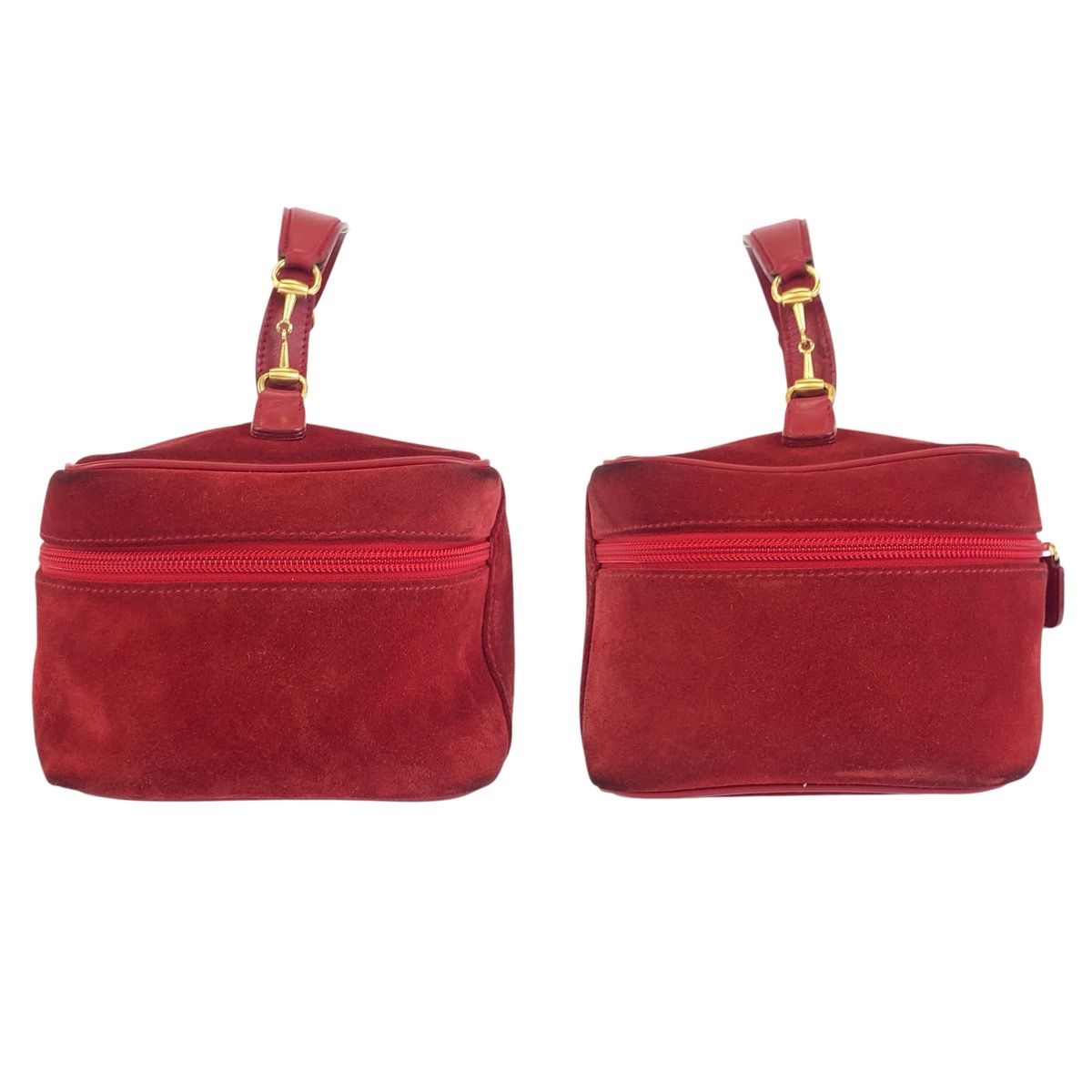 Gucci Horsebit Red Gold Suede 032 Handbag Vanity Bag — view 8