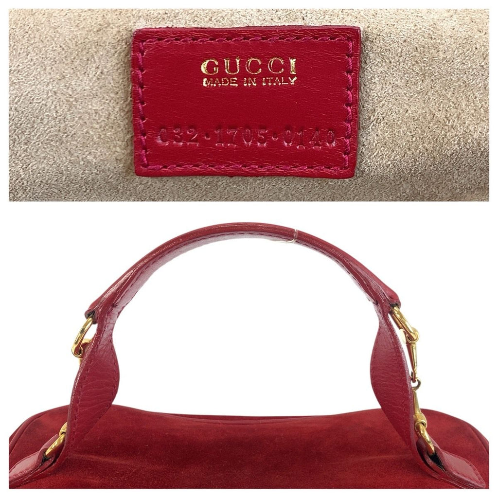 Gucci Horsebit Red Gold Suede 032 Handbag Vanity Bag — view 3