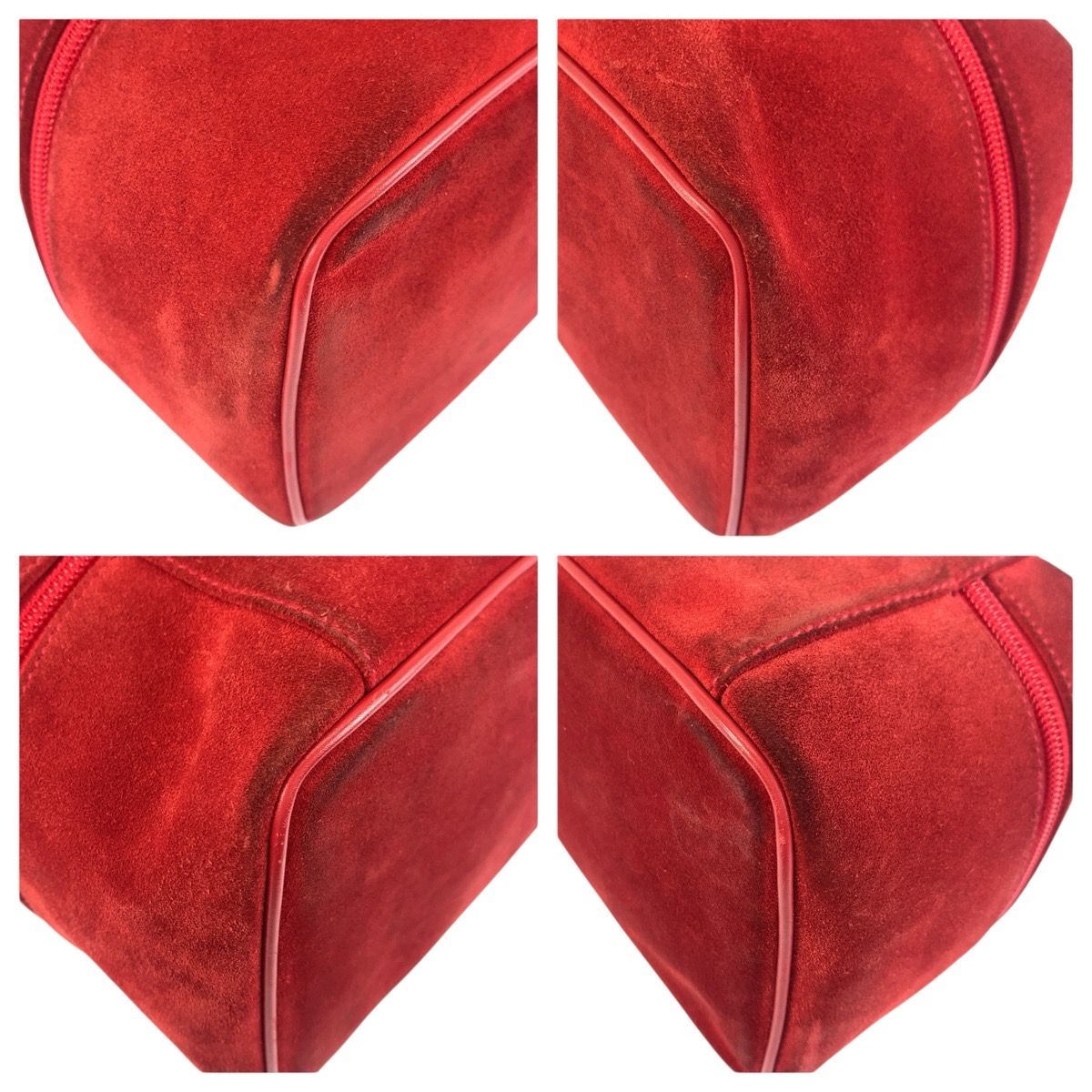 Gucci Horsebit Red Gold Suede 032 Handbag Vanity Bag — view 4