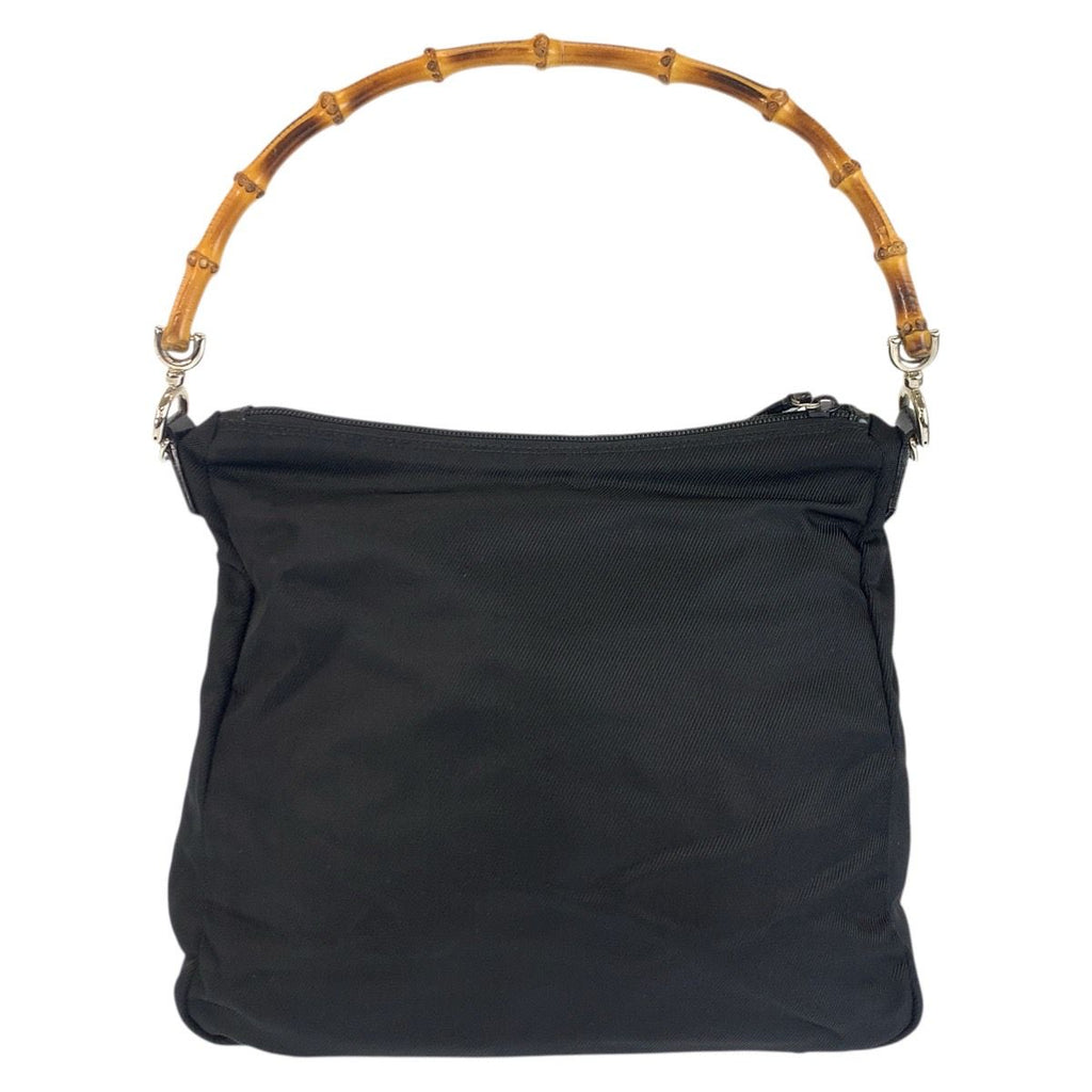 Gucci Bamboo Black Silver Nylon 000 5 Handbag — view 2