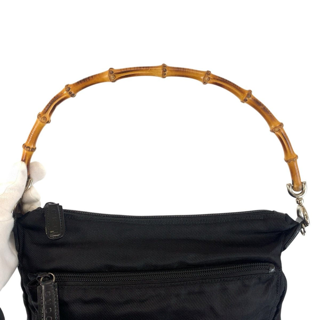 Gucci Bamboo Black Silver Nylon 000 5 Handbag — view 8