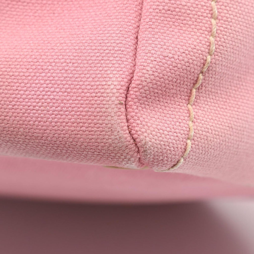 Chanel Choco Bar Camellia Pink Canvas Leather Bar Boston Bag — view 6