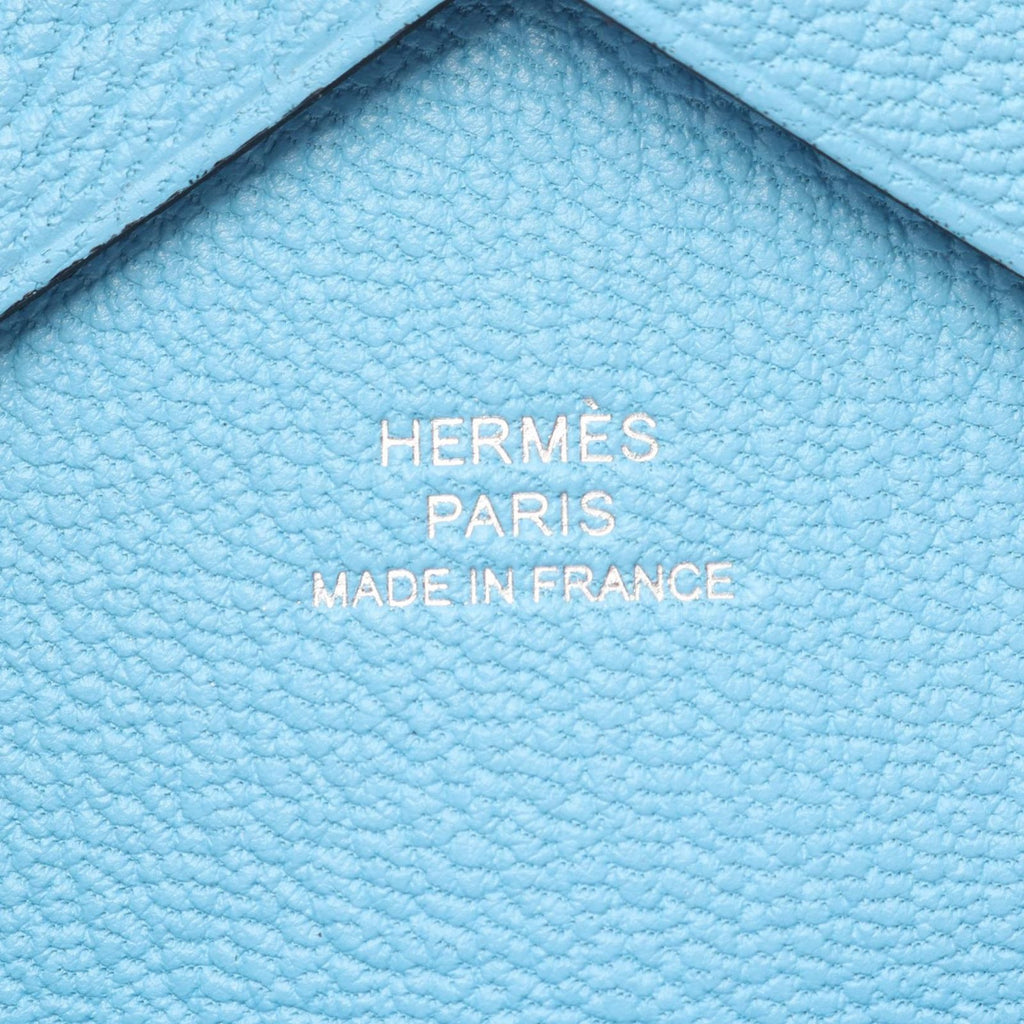 Hermes Coin Case Calvi Duo Celeste Leather — view 6