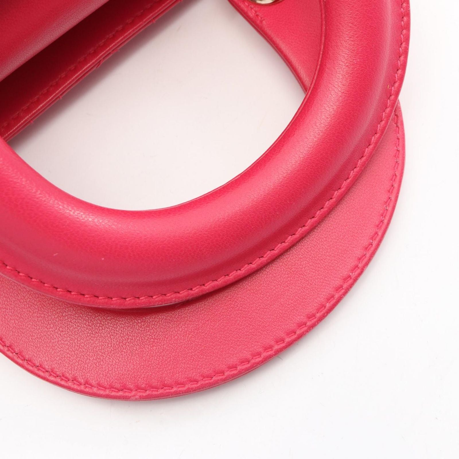 Dior Handbag Lady Dior Mini Cannage 2-Way Magenta Leather Lady Dior Tote — view 8