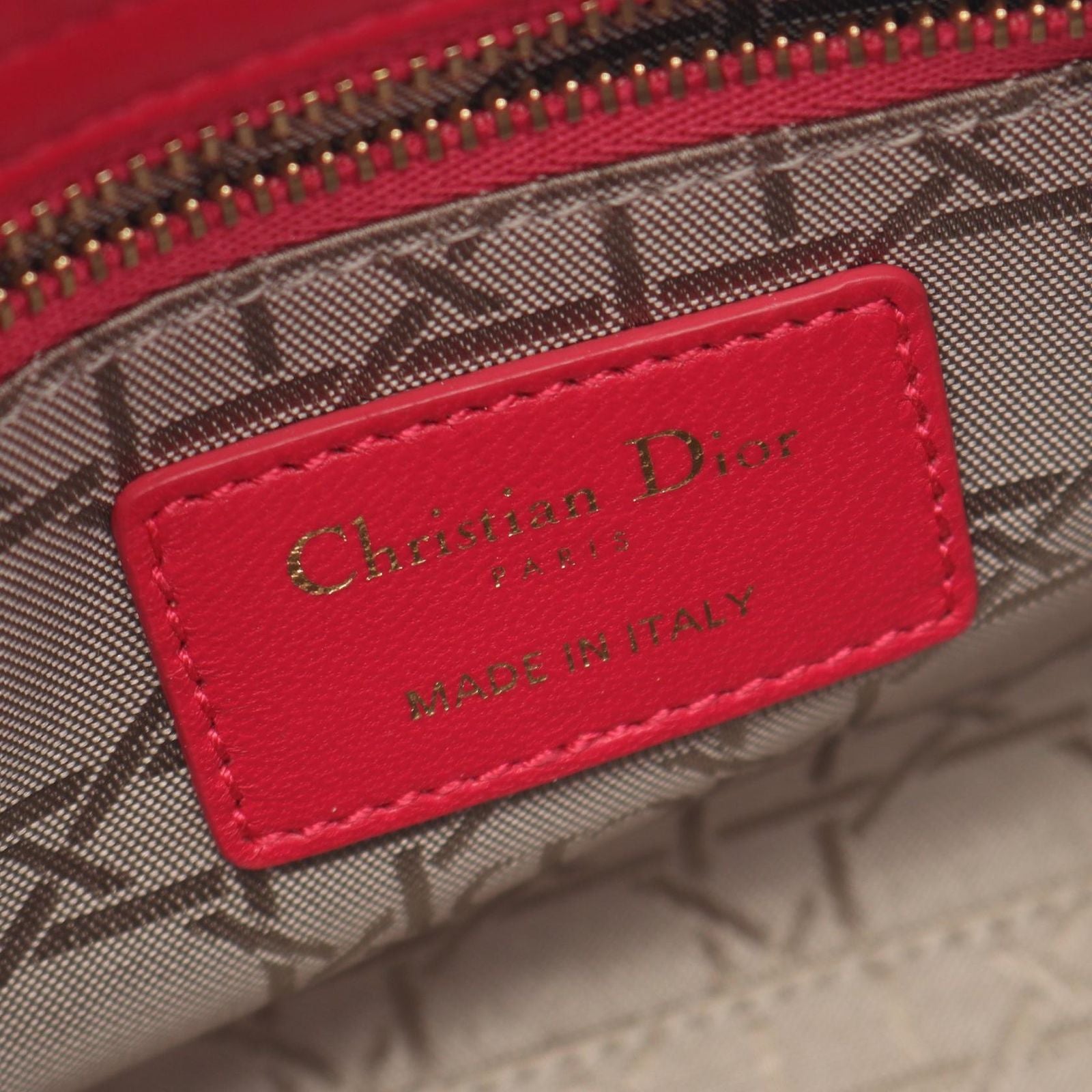 Dior Handbag Lady Dior Mini Cannage 2-Way Magenta Leather Lady Dior Tote — view 4