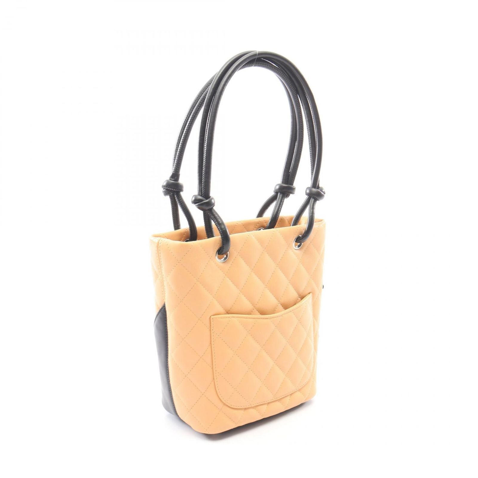 Chanel Tote Cambon Line Small Beige Black Leather — view 2