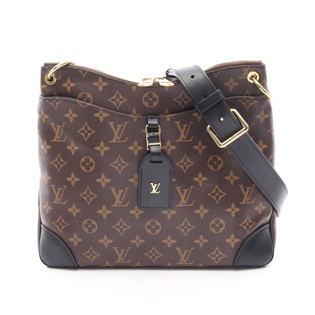 Louis Vuitton Shoulder Bag Odeon NM MM Noir Canvas Leather