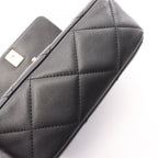 Chanel Shoulder Bag Quilted 2-Way Black Lambskin Small Flap Chain — view 9