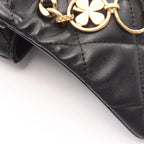Chanel Shoulder Bag Quilted 2-Way Black Lambskin Small Flap Chain — view 8