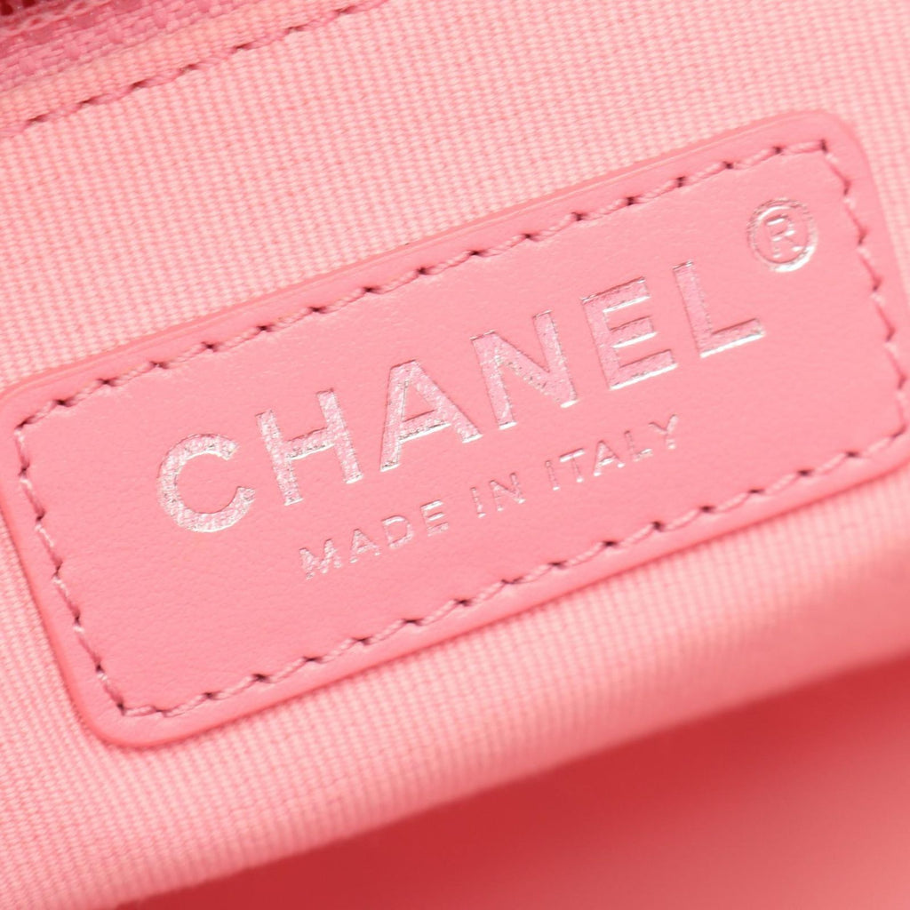 Chanel Tote Deauville Large Pink Blue Canvas Leather Shopping — view 4