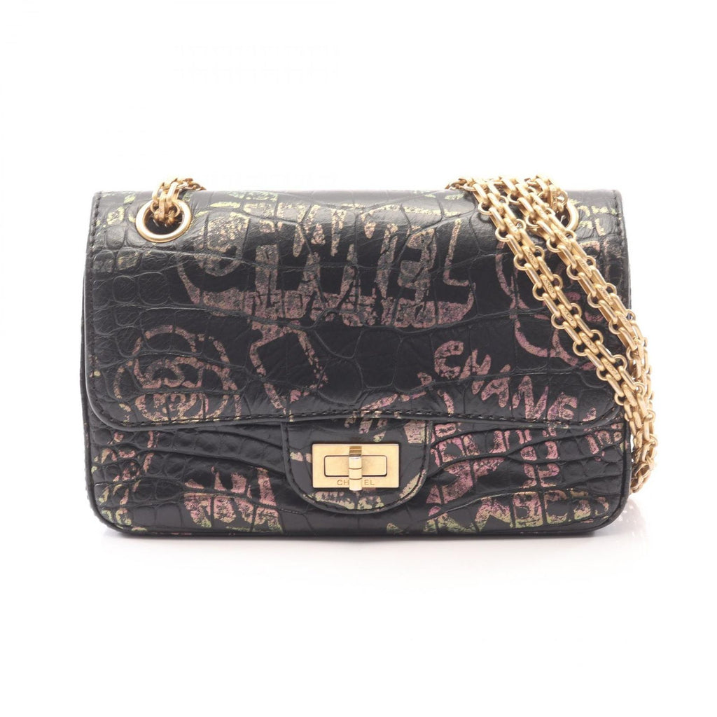 Chanel Shoulder Bag 2.55 Graffiti Mini Croco