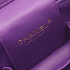 Chanel Shoulder Bag Quilted Vanity 2-Way Purple Caviar Leather Chain — view 4