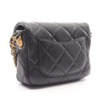 Chanel Shoulder Bag Quilted Mini Flap Black Caviar Leather Small Chain — view 2