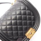 Chanel Shoulder Bag Small Black Caviar Leather Chain — view 7