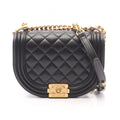 Chanel Shoulder Bag Small Black Caviar Leather Chain