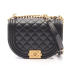 Chanel Shoulder Bag Small Black Caviar Leather Chain