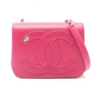 Chanel Shoulder Bag CC Logo Pink Purple Lambskin Chain