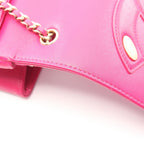 Chanel Shoulder Bag CC Logo Pink Purple Lambskin Chain — view 6