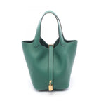 Hermes Handbag Picotin Lock Eclat PM Vert Moyenne Pepa Leather PM Peppermint