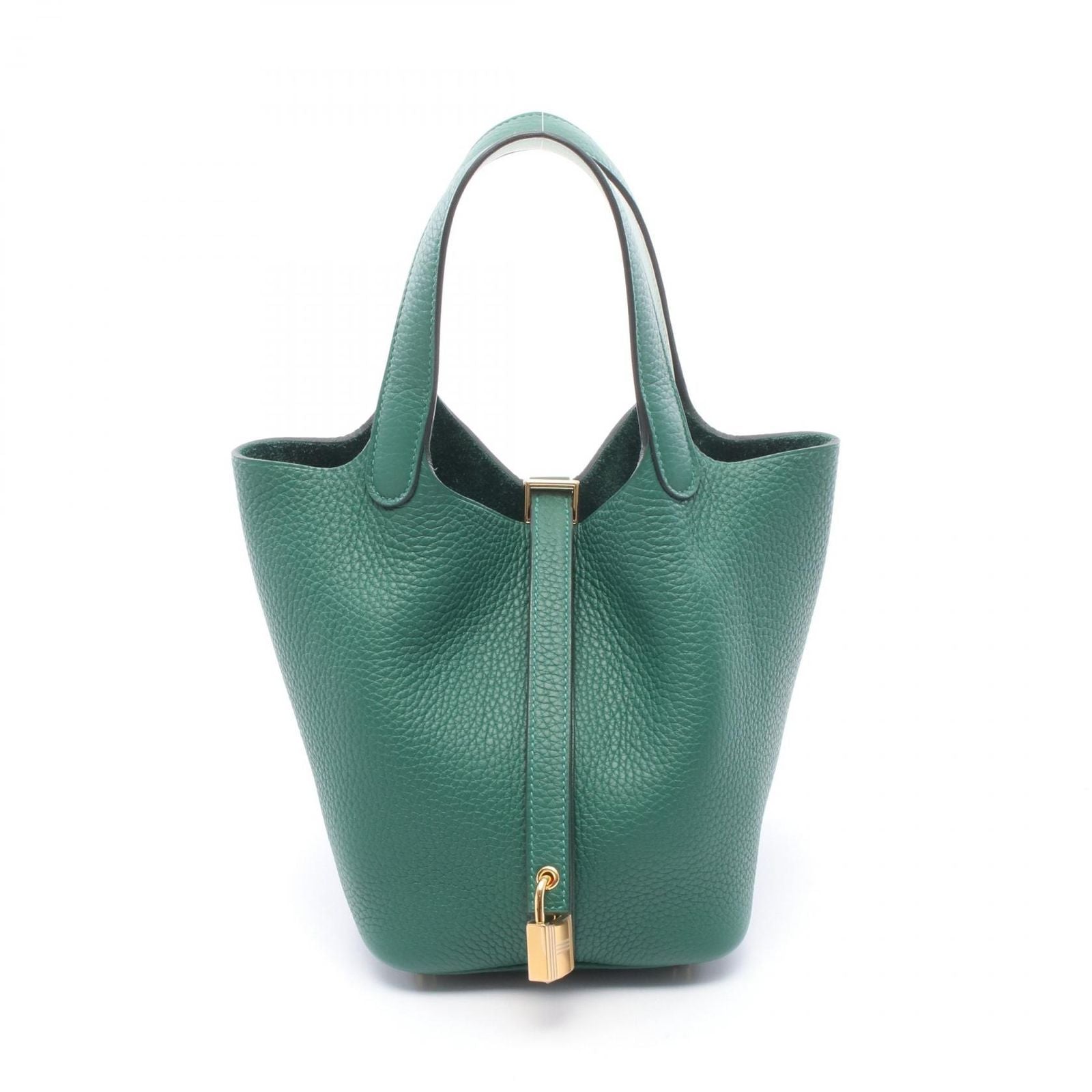Hermes Handbag Picotin Lock Eclat PM Vert Moyenne Pepa Leather PM Peppermint