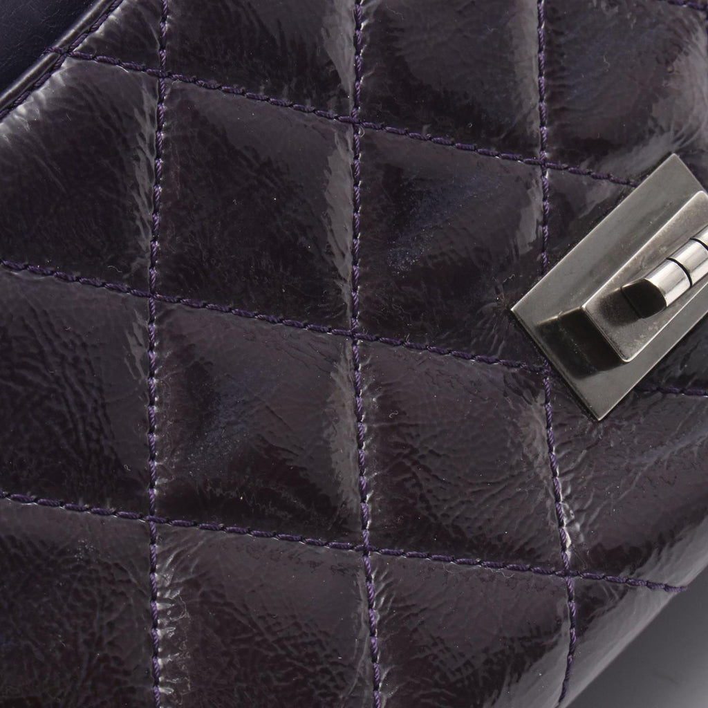 Chanel Shoulder Bag 2.55 Quilted Maxi Double Flap Purple Patent Leather Big — view 7