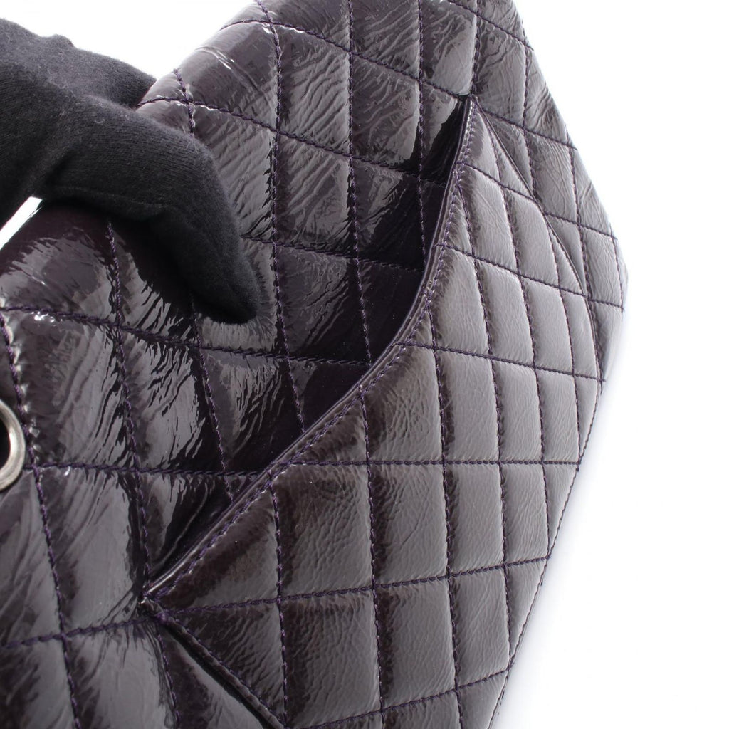 Chanel Shoulder Bag 2.55 Quilted Maxi Double Flap Purple Patent Leather Big — view 6