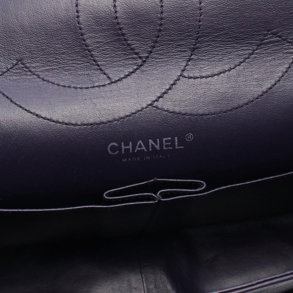 Chanel Shoulder Bag 2.55 Quilted Maxi Double Flap Purple Patent Leather Big — view 4