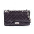 Chanel Shoulder Bag 2.55 Quilted Maxi Double Flap Purple Patent Leather Big