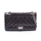Chanel Shoulder Bag 2.55 Quilted Maxi Double Flap Purple Patent Leather Big