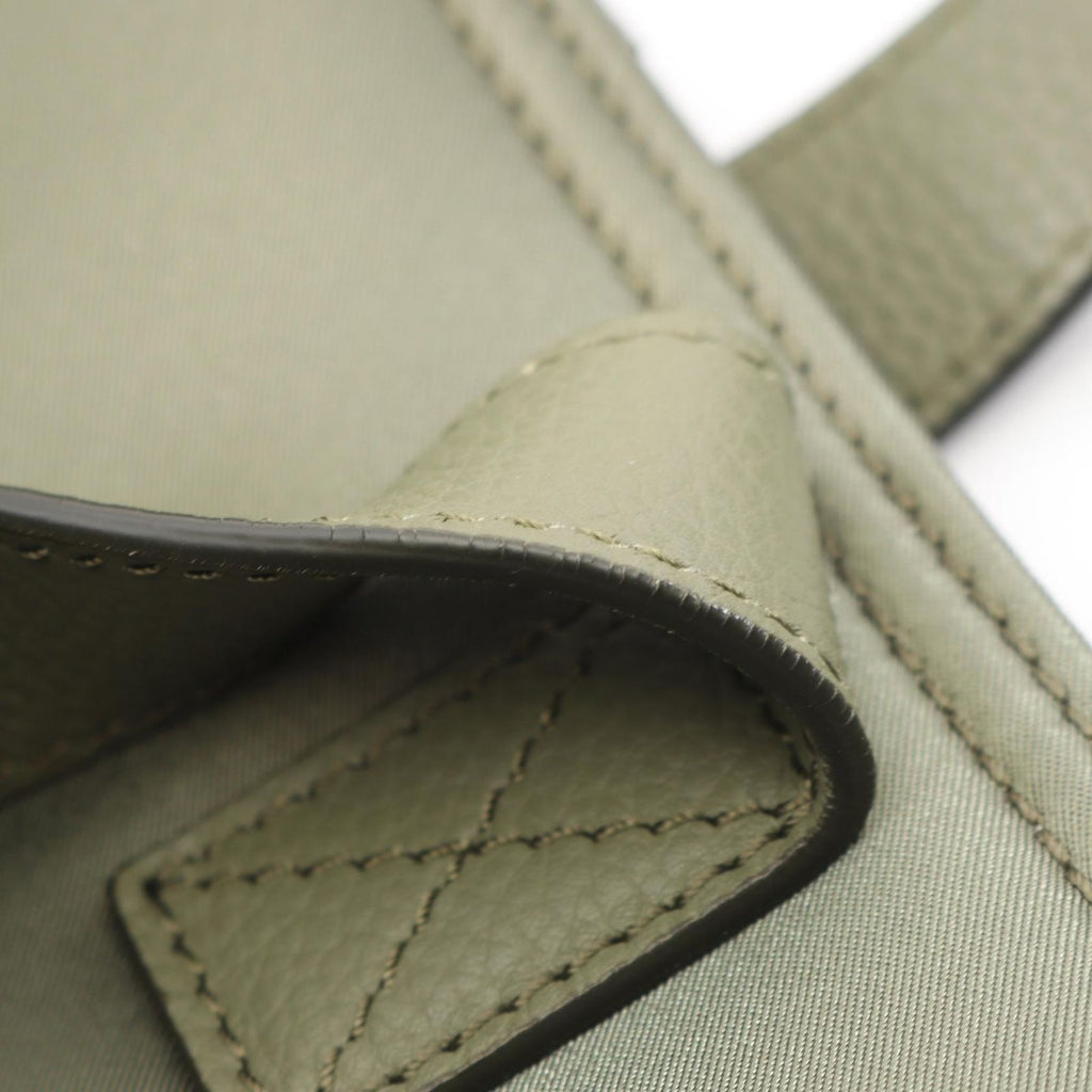 Dior Tote Sacai Saddle 2-Way Khaki Navy Nylon Leather — view 6