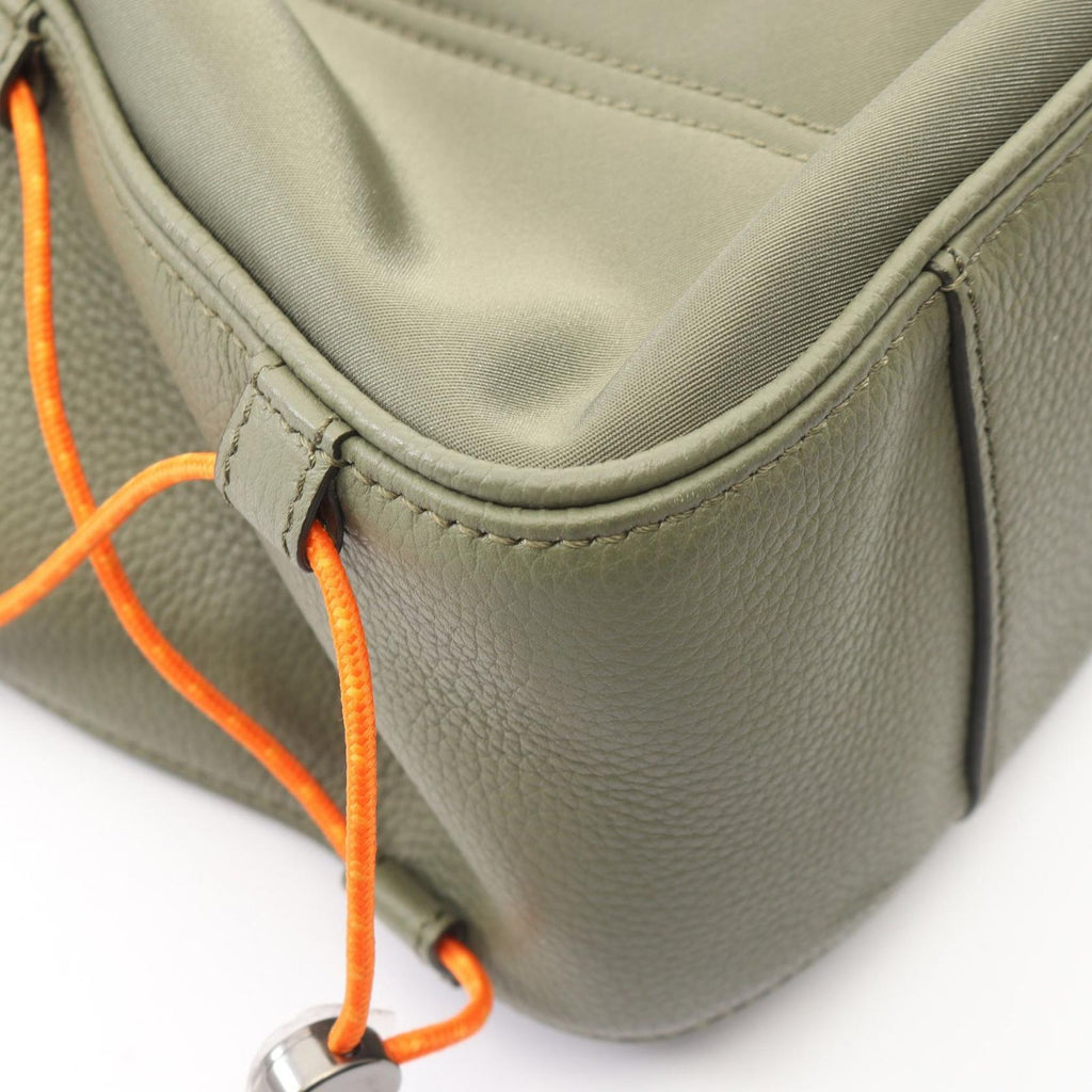 Dior Tote Sacai Saddle 2-Way Khaki Navy Nylon Leather — view 5