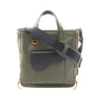 Dior Tote Sacai Saddle 2-Way Khaki Navy Nylon Leather