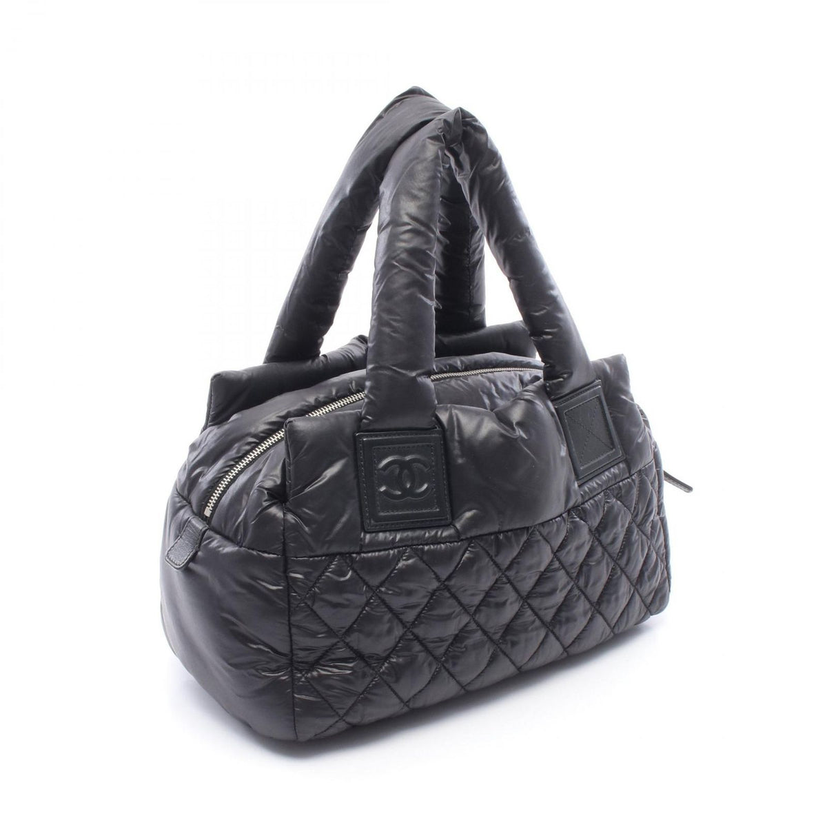 Chanel Coco Cocoon Black Nylon Leather Mini Boston Bag — view 2