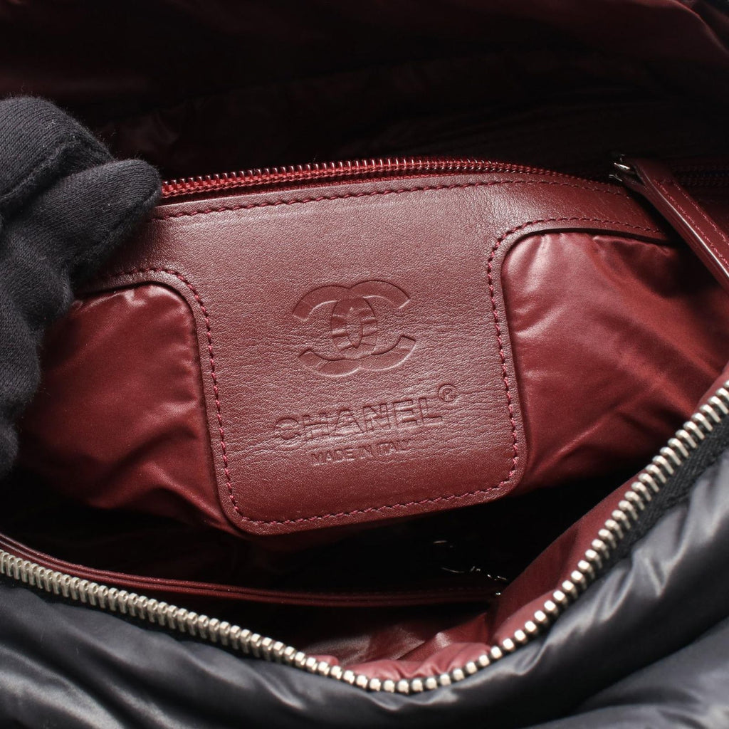Chanel Coco Cocoon Black Nylon Leather Mini Boston Bag — view 4