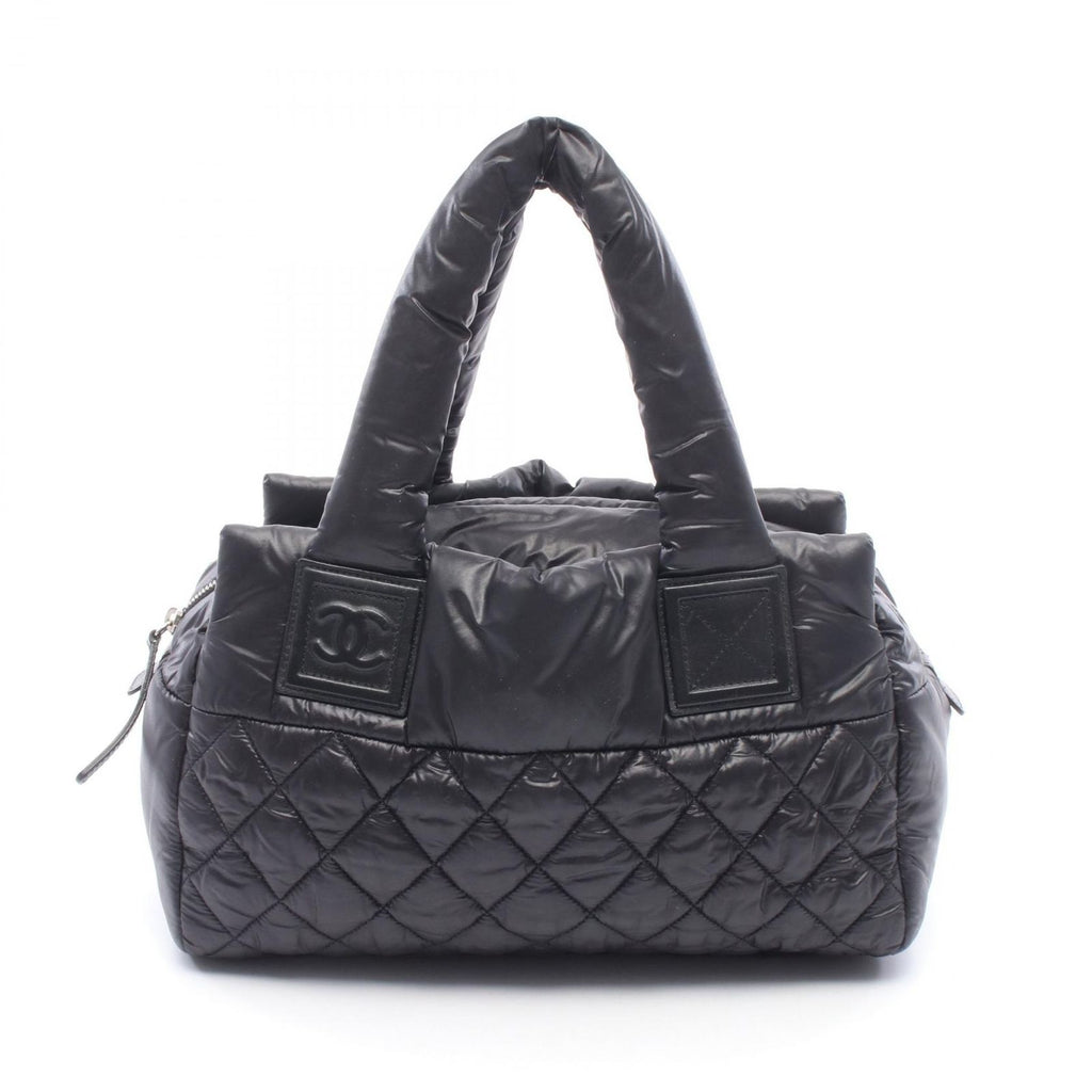 Chanel Coco Cocoon Black Nylon Leather Mini Boston Bag