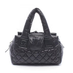 Chanel Coco Cocoon Black Nylon Leather Mini Boston Bag