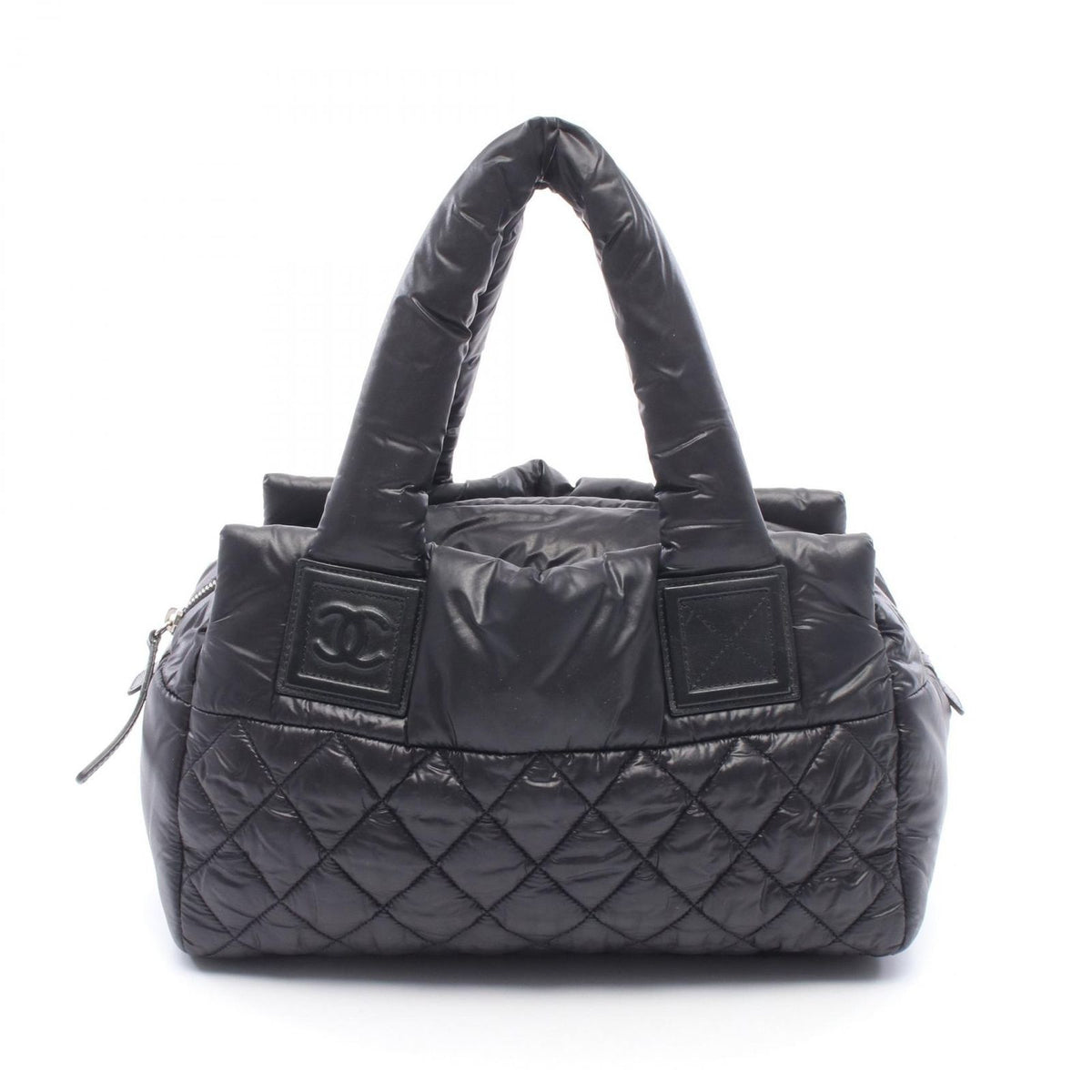 Chanel Coco Cocoon Black Nylon Leather Mini Boston Bag