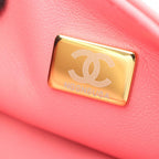 Chanel Shoulder Bag Quilted Top Handle 2-Way Pink Caviar Leather Chain — view 6