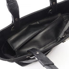 Chanel Tote Paris Biarritz PM Black Canvas Leather PM — view 6