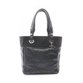 Chanel Tote Paris Biarritz PM Black Canvas Leather PM
