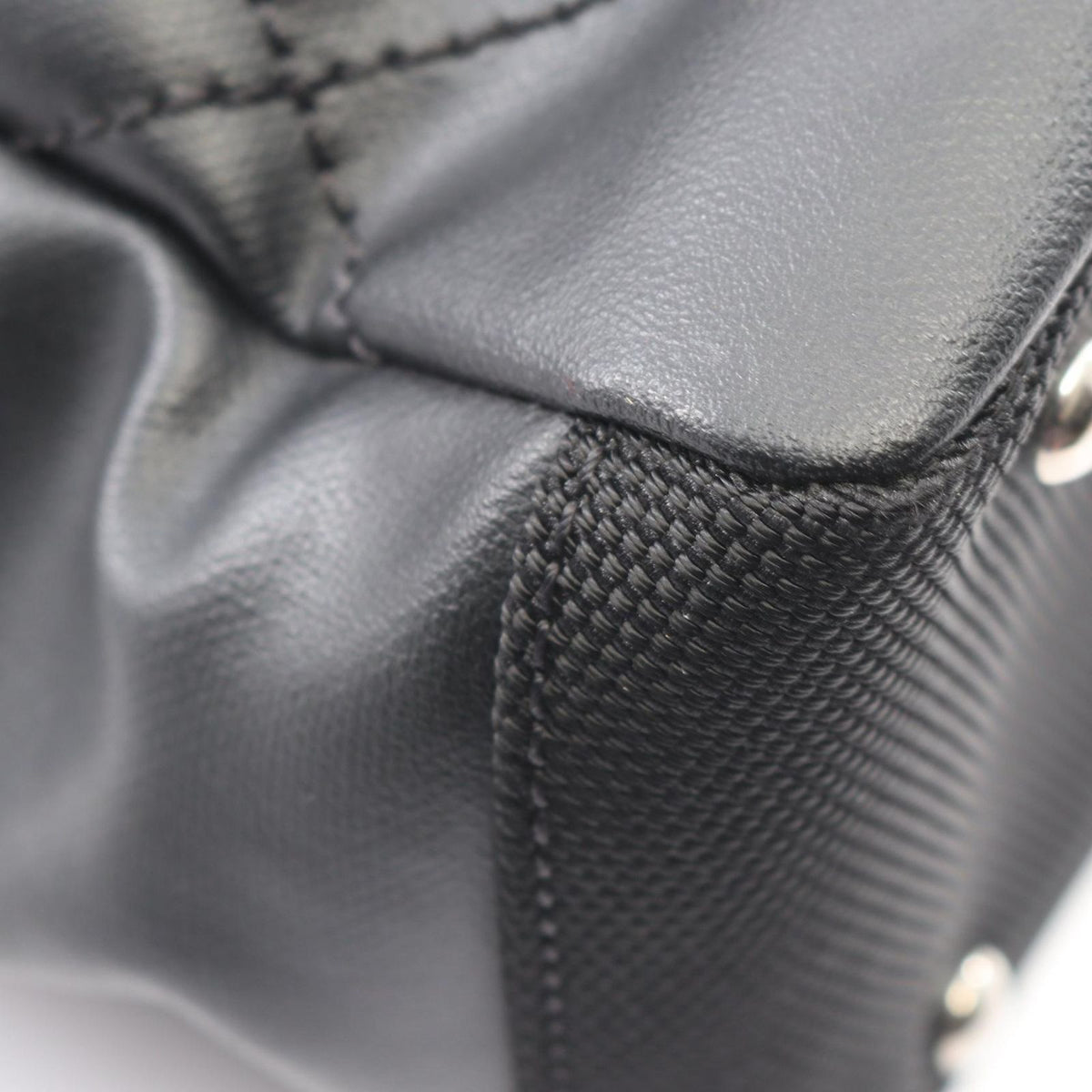 Chanel Tote Paris Biarritz PM Black Canvas Leather PM — view 7