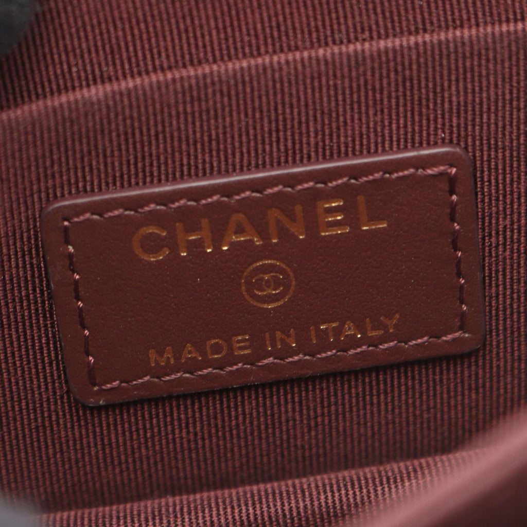Chanel Shoulder Bag Quilted Mini Black Caviar Leather Chain Wallet — view 4