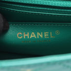 Chanel Shoulder Bag 2.55 Green Calf Mini Quilted Chain — view 4